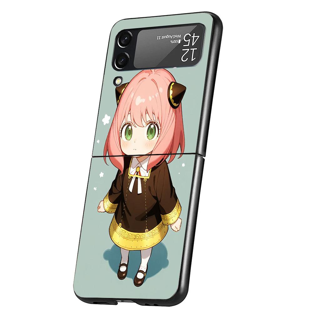 Чехол для телефона Anya из S-Spy Family для Samsung Galaxy Z Flip 7 6 5 4 3 5G Flip7 Flip6 Flip5 Flip4 Flip3 Черный Fundas Shell