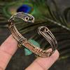 Натуральный малахит, драгоценный камень, медная проволока ручной работы, браслет-манжета, регулируемый q0D68