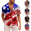 Новая мужская рубашка с короткими рукавами и принтом ко Дню независимости Америки, повседневный пляжный топ, лето