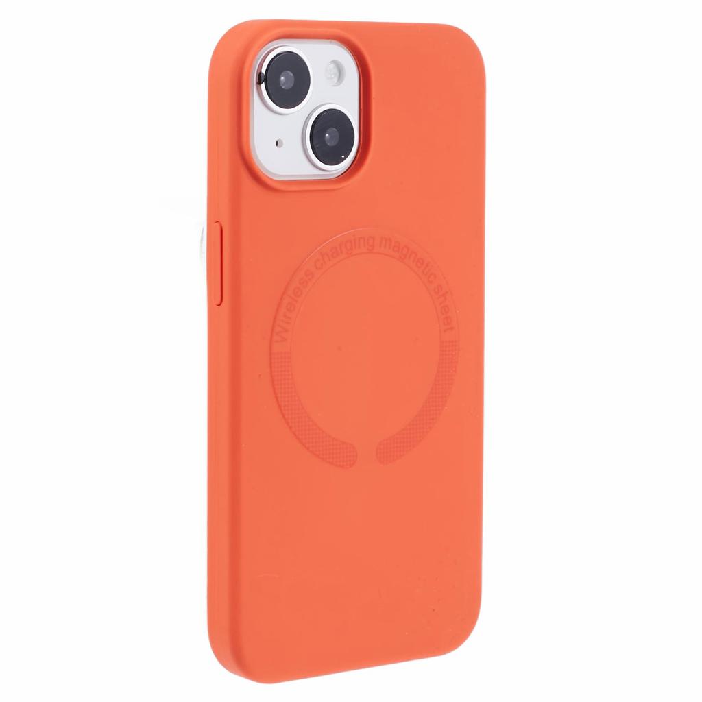 BJT Series For iPhone 15 Case TPU+Silicone Fabric Lining Magnetic Phone Case (Big Rear Lens Hole)