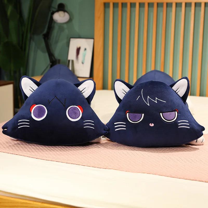 Genshin Impact Anime Wanderer Plush Long Pillow Soft Stuffed Animal Fluffy Scaramouche Cat Plushie Dolls Kids Birthday Gift