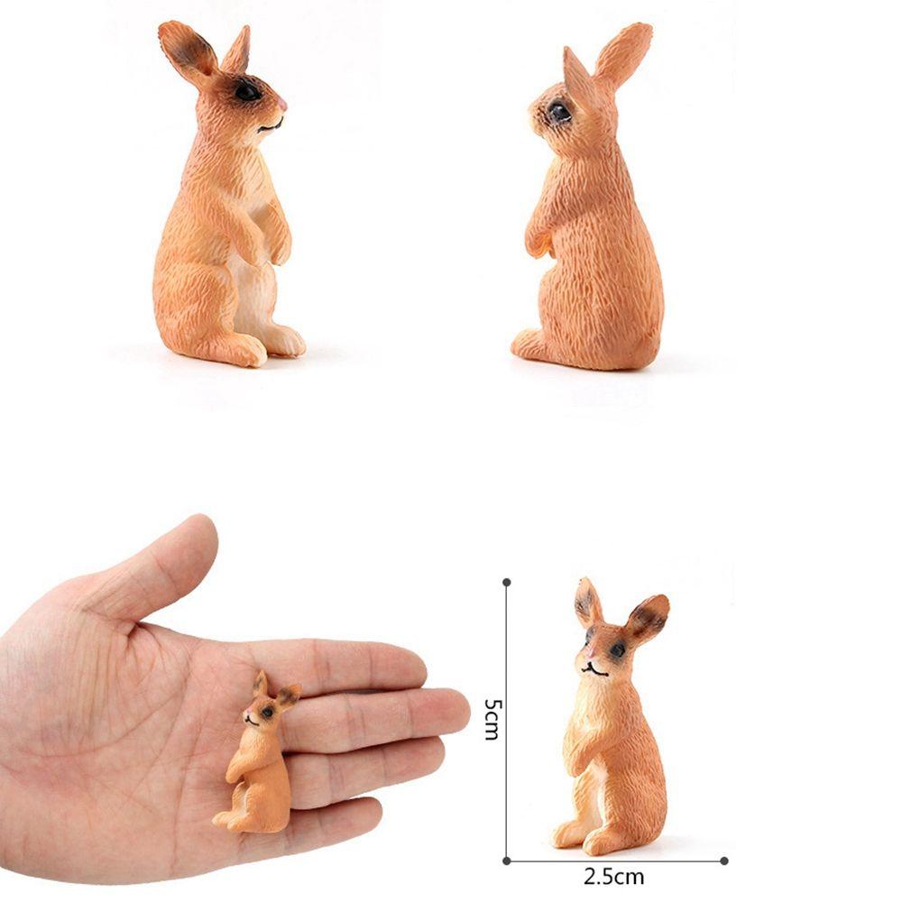 Rabbit Desktop Ornaments Simulated Zoo Rabbit Model Animal Figurine Home Decor Educational Toys