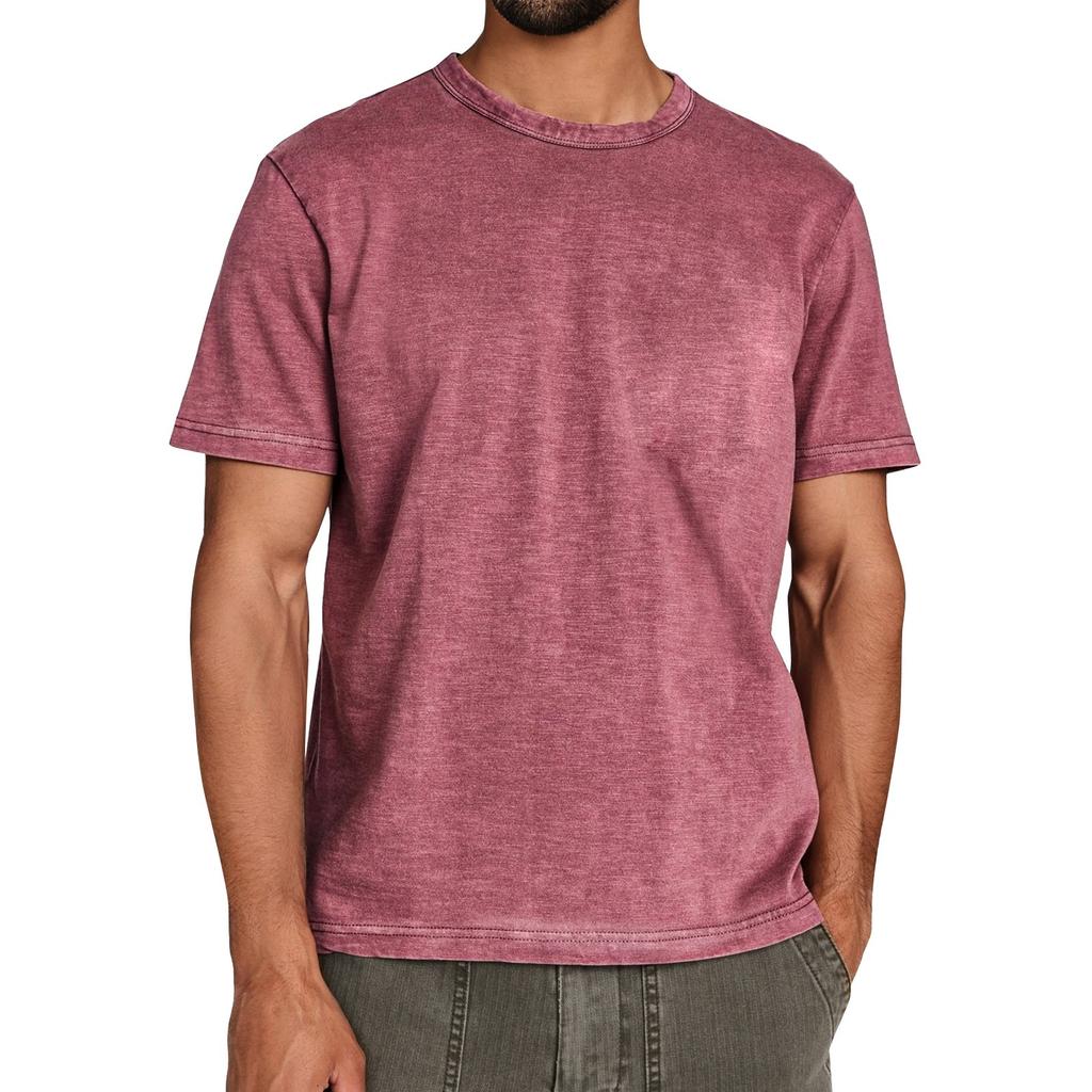 Men's Summer Solid Color Round Neck Loose Short Sleeve Top Men's Casual Fashion Short Sleeve Tops