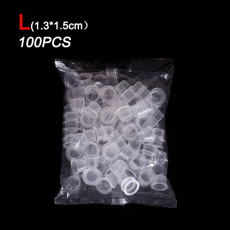 100 шт. S/M/L Пластиковые Одноразовые Стаканчики для Пигмента Микроблейдинга и Тату, Контейнер-Держатель для Пигмента Татуажа и Перманентного Макияжа, Прозрачный, Аксессуар