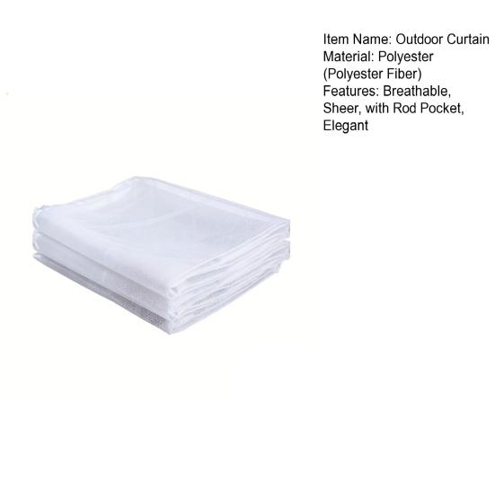 Наружная вуалевая сетчатая штора, прозрачная штора, москитная сетка, панель для защиты от посторонних глаз с карманом для штанги для патио, веранды, террасы, перголы