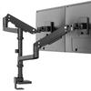 WORLDLIFT Monitor Arm Dual Upper and Lower 2 Screens Long Pole Compatible with Inches Load Capacity Monitor Gas Spring Arm Grommet Type Clamp Type