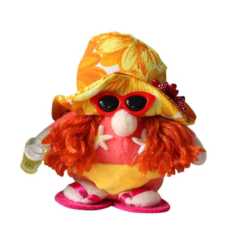 Пляжный гном, сшитая вручную мягкая плюшевая безликая кукла, настольное украшение