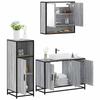 VidaXL 3-piece Bathroom Furniture Set Sonoma Grey, Bathroom Cabinet, Bathroom Cupboard, Furniture of 3300983
