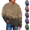 Мужской принтованный искусственный свитер, толстовка с круглым вырезом, свободный топ с длинными рукавами
