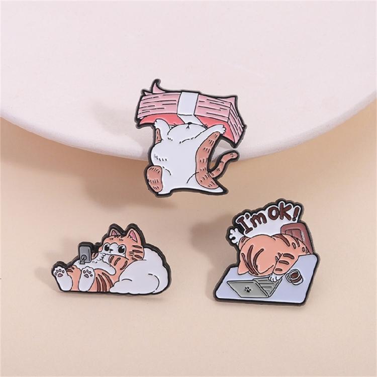 Оригинальная брошь котенок Легкое модное украшение Практичный металлический аксессуар Для любителей домашних животных и коллег