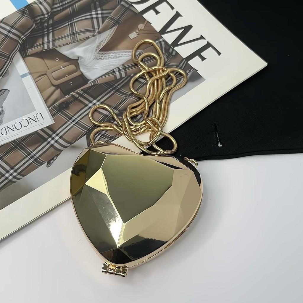 Heartshaped Acrylic Mini Shoulder Bag With Chain Lock For Daily Fashion