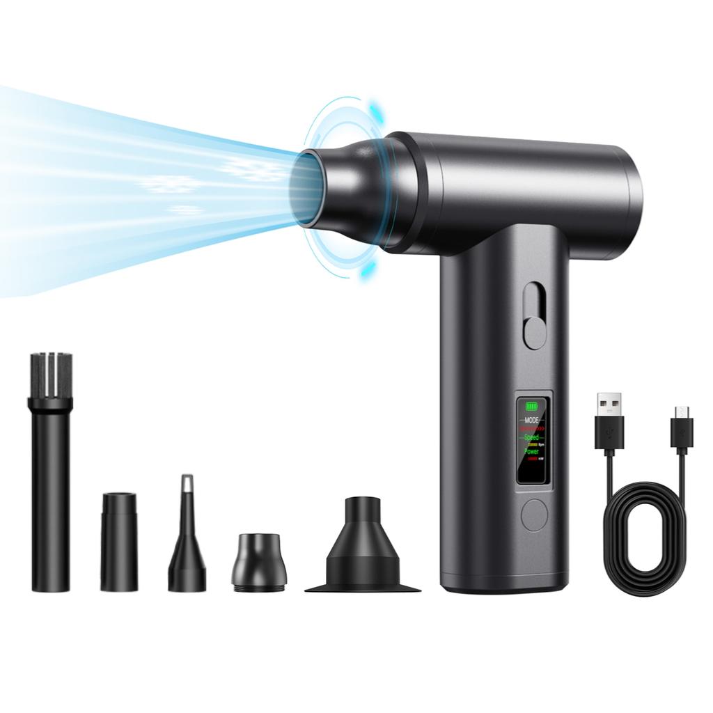 Compressed Air Duster Rechargeable Cordless Vacuum Cleaner Portable Electric Duster for Computer