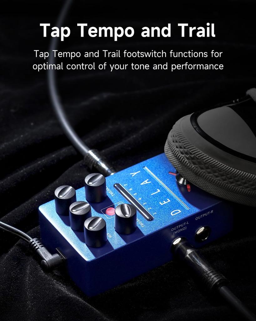 FLAMMA FS03 Стерео Цифровая Педаль Задержки Гитарная Педаль Эффектов 80-секундный Лупер 6 Эффектов Сохраняемые Предустановки Функция Tap Tempo Trail On Синее Стерео