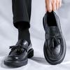 2024 Лето Мужские Модные Повседневные Кожаные Туфли на Толстой Подошве в Британском Стиле 43188-R