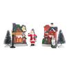 Christmas Village Set Resin Christmas Scene Village LED Lighted Miniature Houses Town Christmas