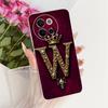For Vivo V2341 Case For Vivo V40 Lite 5G Cover Transparent Luxury Crown A-Z Letters 2D Flat Pattern Soft Casing