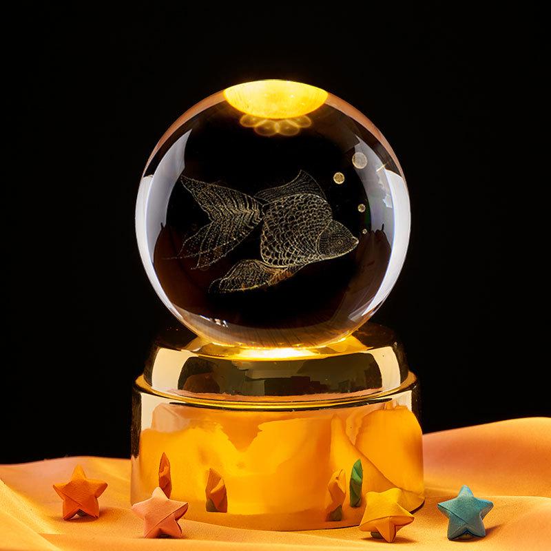 Engraved Crystal Music Box Night Light - Perfect Gift for Classmates or Best Friends