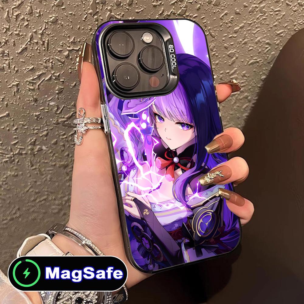 Game GI Raiden Shogun Translucent MagSafe Mobile Phone Case for iPhone 17 16 15 14 13 12 11 Air Pro Max Plus Colorful Cover