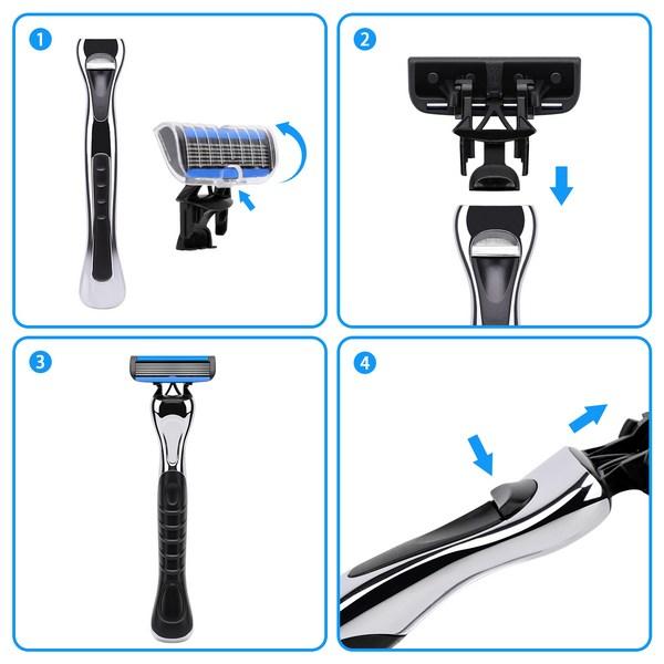 Набор бритв Comet Home из 6 лезвий, 1 корпус бритвы + 12 лезвий, 1 набор, корейские лезвия бритвы