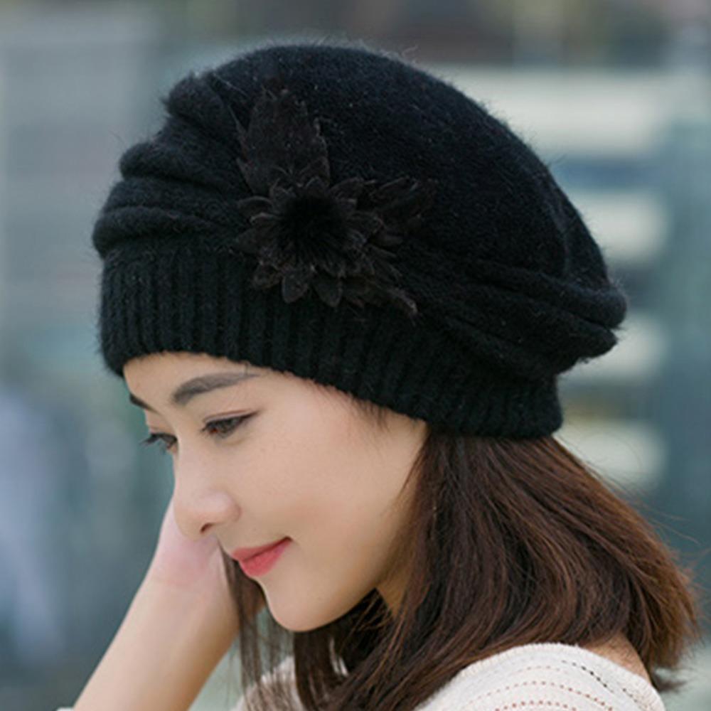 Теплая мамина шапка вязаная шерстяная женская береты повседневная женская шапка осень зима
