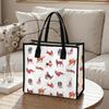 Cute Dog Pattern Tote Bag Fashion Casual Large Capacity Handbag for Daily Use