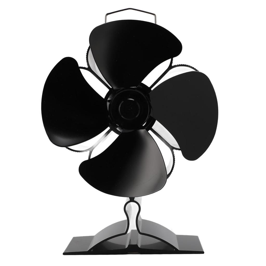 4 Blade Wood Stove Fan Anodized Aluminum Alloy Quiet Efficient Heat Powered Fireplace Fan with