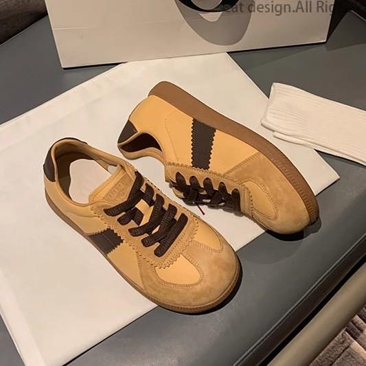 Кроссовки женские ретро-немецкие весна 2025 новые повседневные кроссовки на мягкой подошве со шнуровкой для занятий спортом на доске модные универсальные маленькие белые туфли