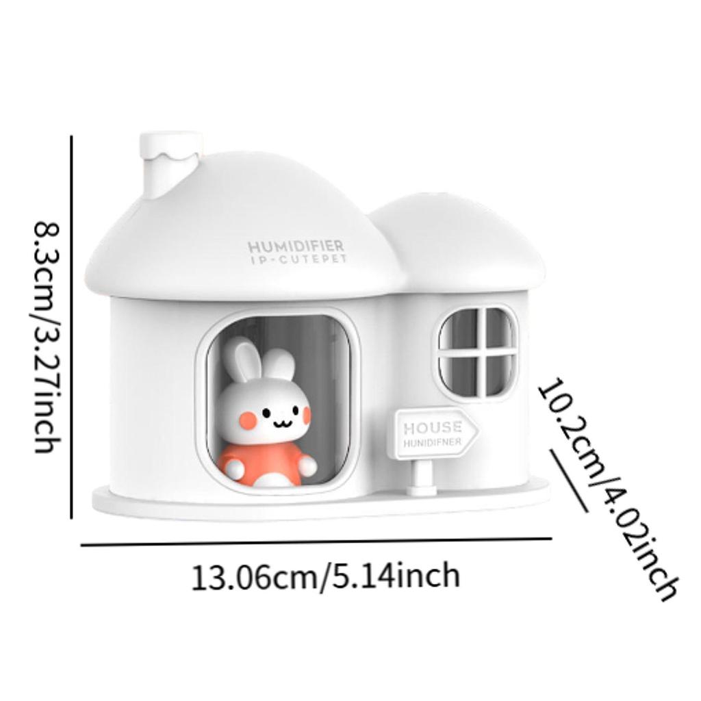 Увлажнитель воздуха в форме домика, 2 режима распыления, диффузор для эфирных масел, портативный маленький увлажнитель для гостиной, фермерского дома, офиса, подарок, СПА