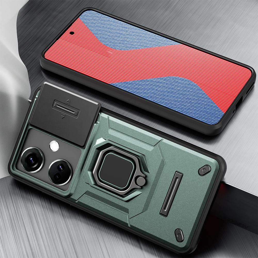 KEYSION Противоударный чехол для OnePlus Nord CE 3 Lite 5G, защитное кольцо для объектива камеры, чехол-подставка для телефона для Nord CE 3 5G