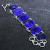 Burmise Sapphire(Simulated) Gemstone Handmade 925 Sterling Silver Bracelet 7-8" D0m81