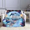 Каваи Дельфин Синий Морские Животные Фланелевый Плед Король Королева Полный Двуспальный Размер Для Детей Мальчиков Девочек Супер Мягкий Теплый Легкий