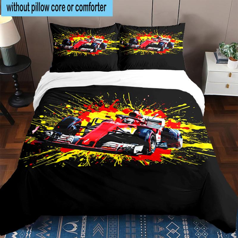 Electric Monster Truck Art 3pcs Bedding,Including 1pc Duvet Cover And 2pcs Pillowcases Perfect for Christmas,Ideal for Bedroom, Dormitory