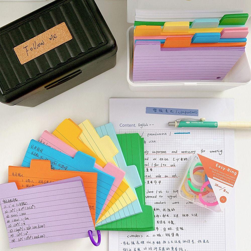 200 Sheets Horizontal Line Index Cards Binder Memo Pads Creative Learning Flashcards Students