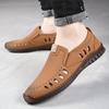 Модные мужские мокасины с открытыми носками, модные повседневные туфли из мягкой кожи, дышащая летняя мужская обувь на плоской подошве, кроссовки, мужская обувь