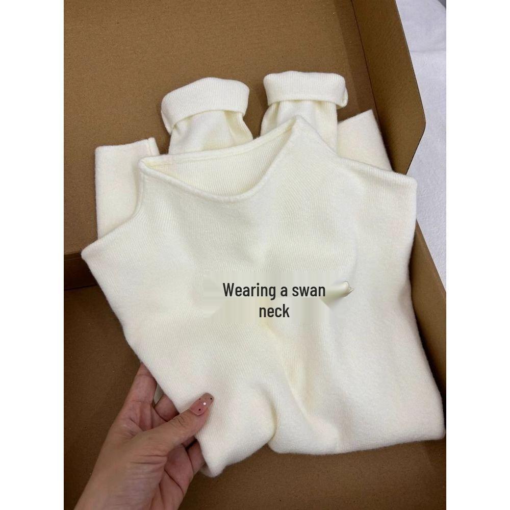 Супер девчачий корейский свитер с полувысоким воротом - Стильный, мягкий топ с длинным рукавом