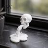 Легкий и прочный 3D-печатный арт-череп, Орнамент с потоком воды, Креативная статуэтка с атмосферой темной ниши, Устойчивое основание, Компактный готический декор,