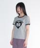 AMES-WORLDWIDE 52 Heart Ringer Crop Tee Gray