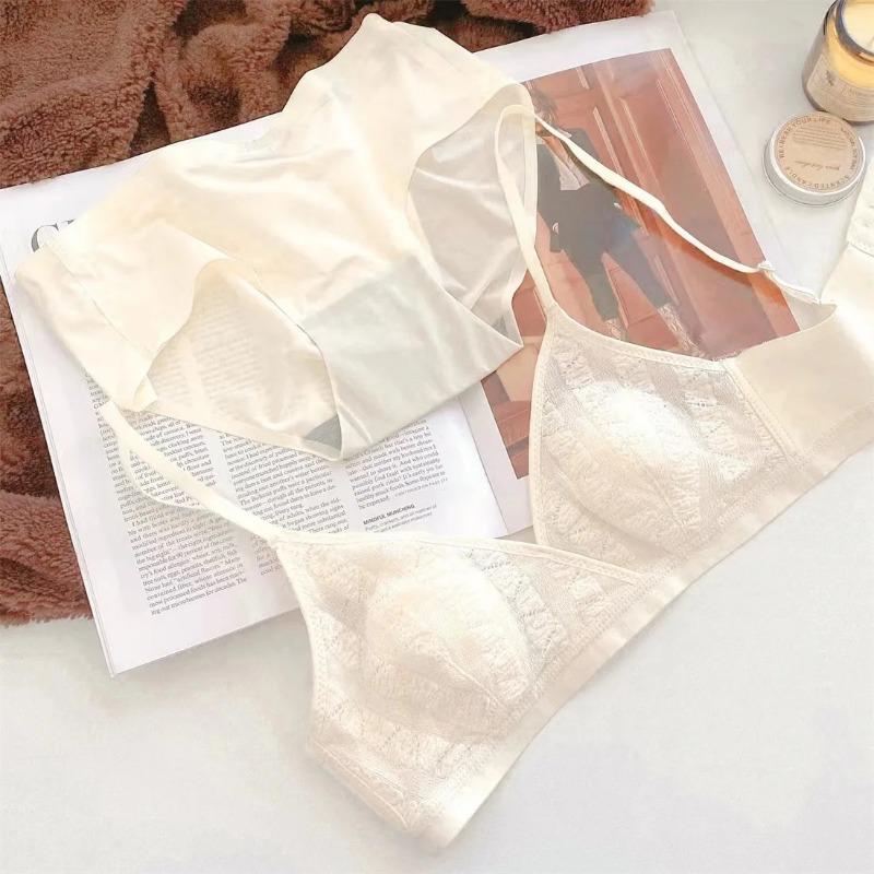 Новый женский ультратонкий французский пузырчатый бюстгальтер с треугольными чашками и ушками кролика для девочек, удобный бюстгальтер без косточек для маленькой груди