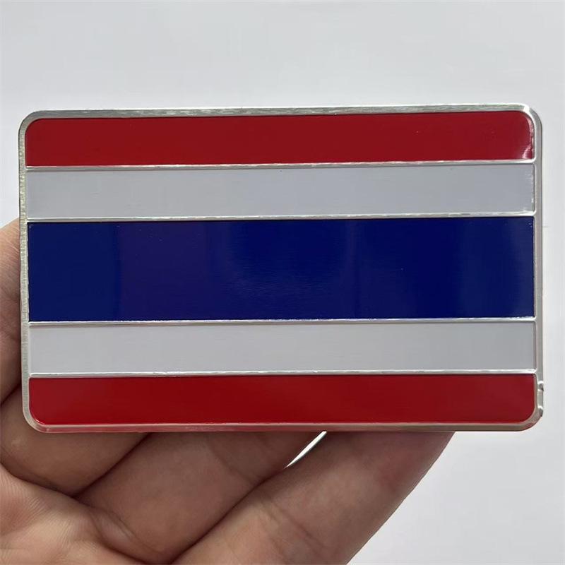 Thailand Flag Aluminum Car Stickers & Badges for Fender and Side Decoration
