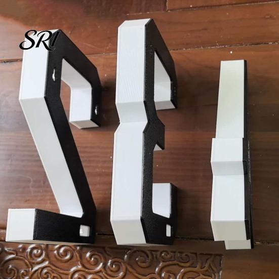 Solar House Number Light Powered Sign with LED Backlight Auto On/Off Waterproof Rechargeable Modern Address Plaque Outdoor Security for Home