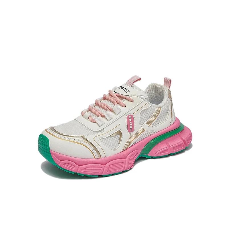 Мода 2024 года. Новые спортивные туфли на толстой подошве. Повседневные осенние дышащие сетчатые женские туфли на толстой подошве. Кроссовки для бега и тенниса. Zapatos Mujer.