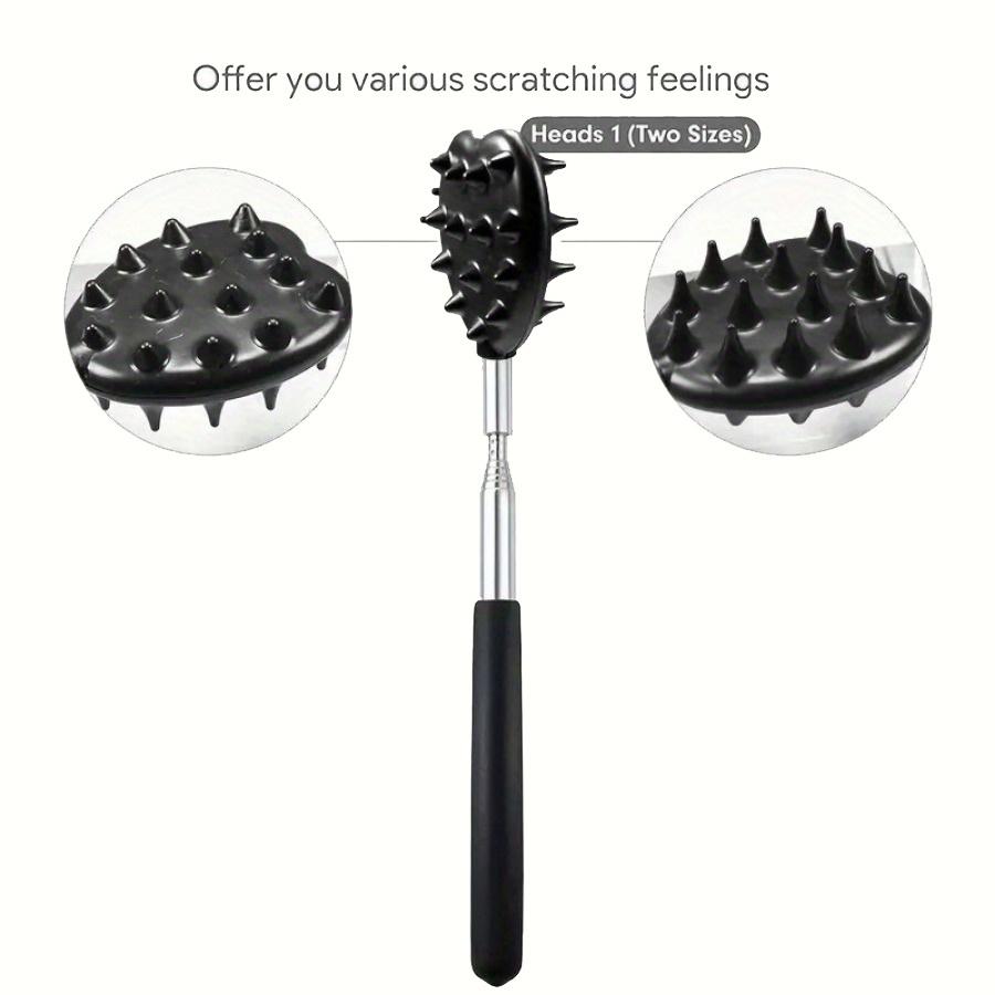 Extendable Cactus Back Scratcher with 1/4-inch & 1/2-inch Spikes, Retractable One-Hand Itch Stick for Men & Women, Durable PVC