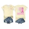 Women's Breast Ribbon Printed Casual Short Sleeve