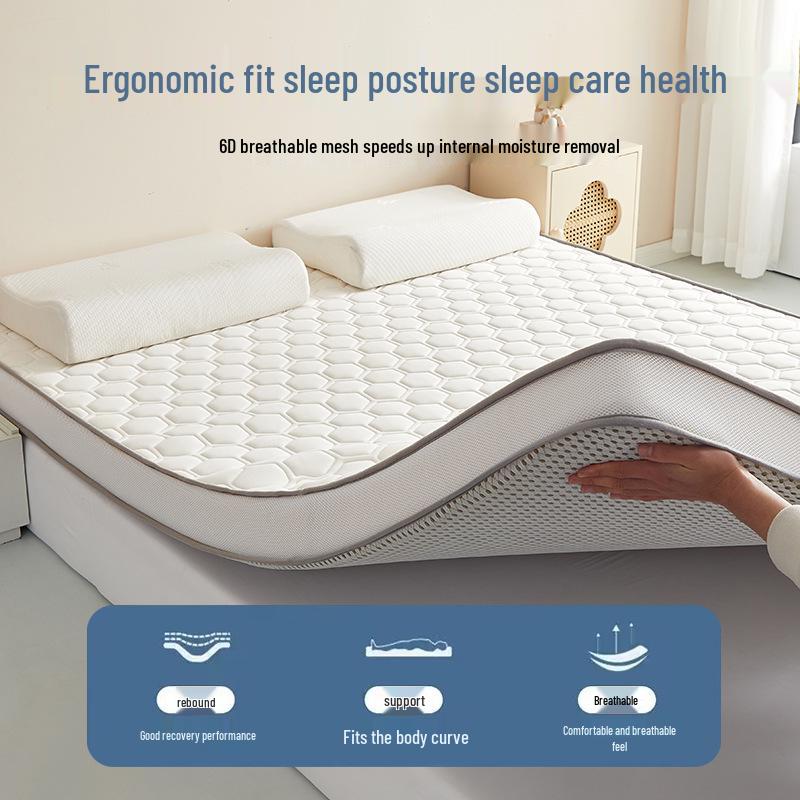 Thick Soft Latex Tatami Mattress Pad for Dorms and Single Beds