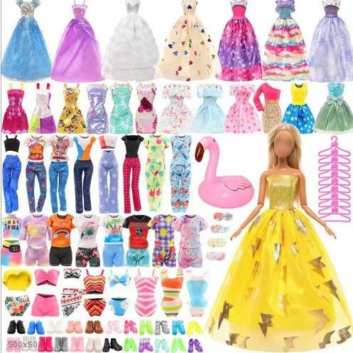30cm Doll Dress Up Clothes Set 41pcs Wedding Dress Skirt Shoes Accessories Toy for Girls Birthday Gift