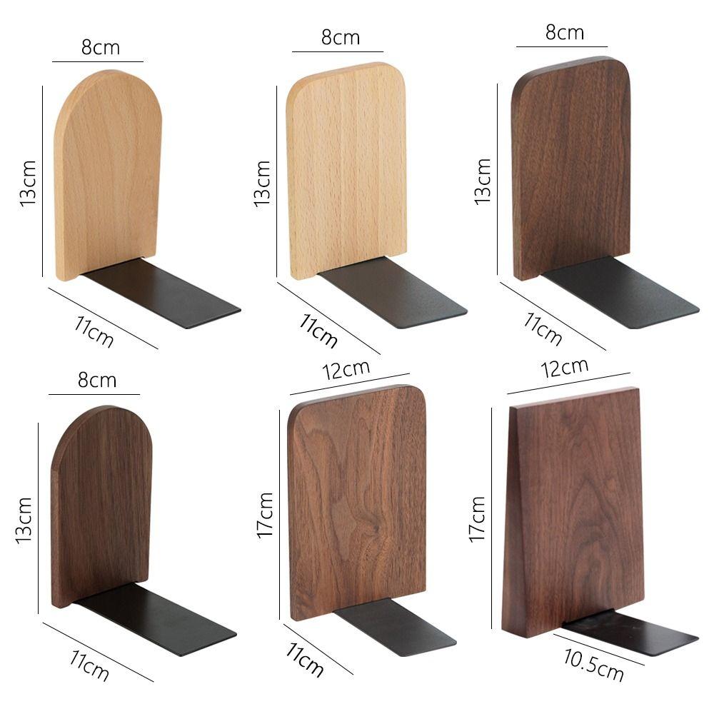 Non-slip Book Stand Nature Wooden Desktop Bookshelf High Quality Bookends  Gift