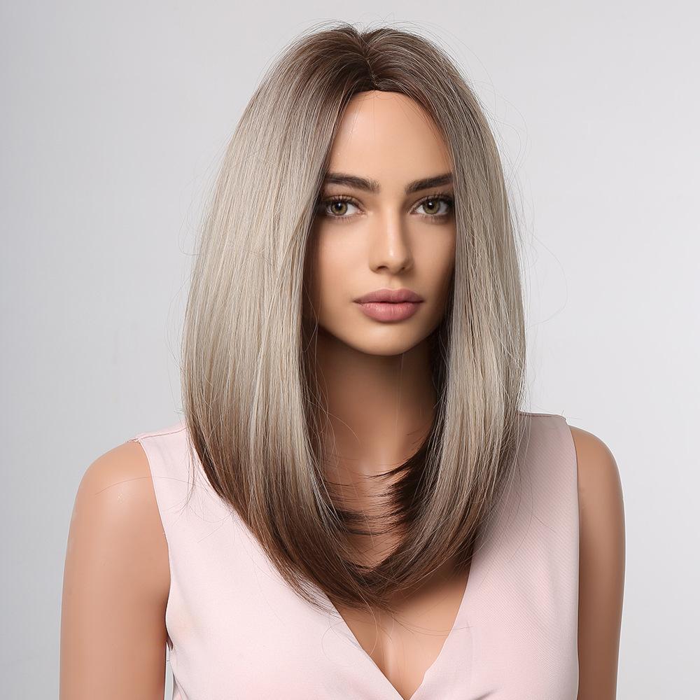 Парик женский термостойкий шелк короткие волосы летний натуральный цвет бобо голова темперамент снижение возраста челка ци короткие прямые волосы парик головной убор