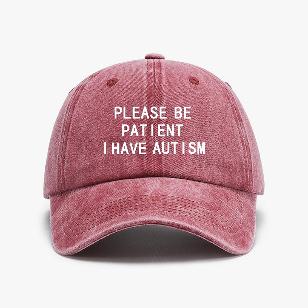 Please Be Patient I Have Autism Fashion Baseball Cap Peaked Caps Stylish Vintage Washed Distressed Denim hats Unisex Women caps