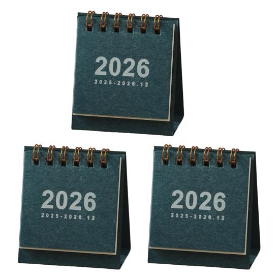 Мини настольный календарь 2026 г. Янв.2026-Дек.2026 12-месячный планировщик Маленький настольный перекидной календарь на двойной спирали для дома и офиса