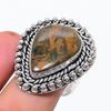 Natural Honey Dendritic Gemstone 925 Sterling Silver Jewelry Ring Size 9 l2M17